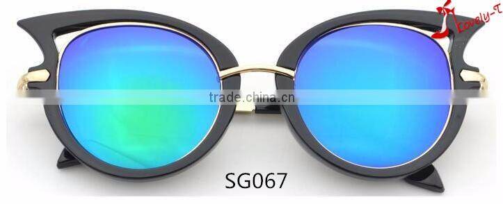 metal temple italy design ce coating mirror round circle sunglasses