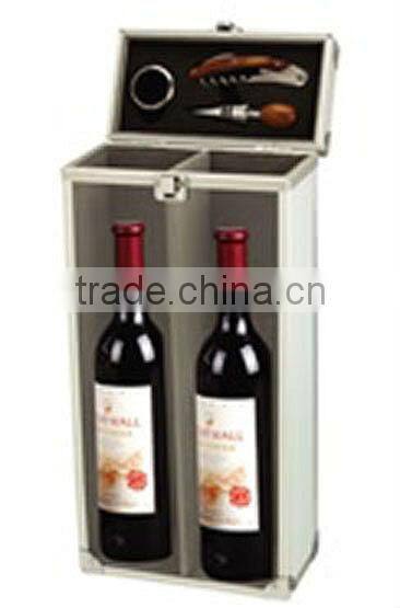 aluminum profile fireproof shell wine carrier case with lock and handle