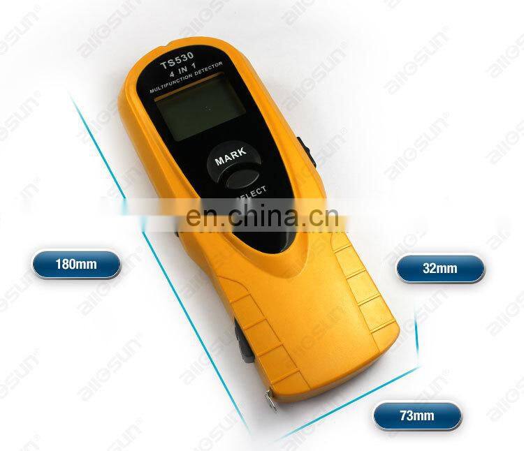 All-Sun TS530 4 in 1 super detector digital multifunction metal detector AC voltage/stud Spotlight&Groove 2m measure tape inside