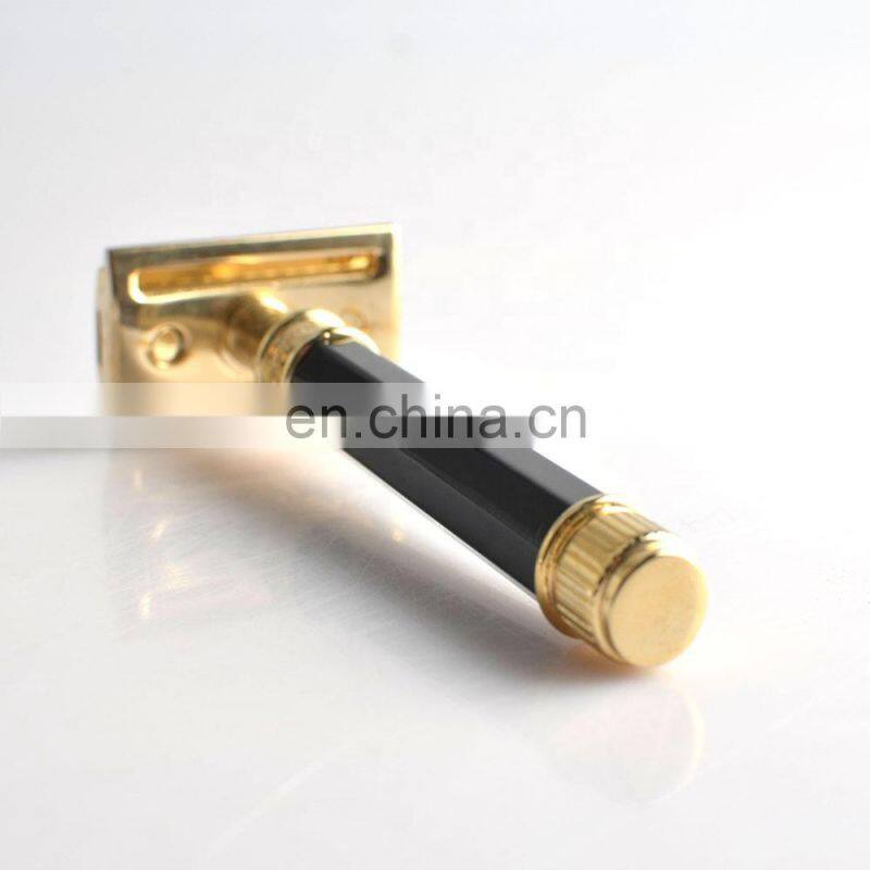 High quality beautiful women rose gold customized metal traditional double edge blades men shaver gift barber razor