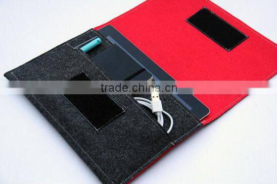 online wholesale comfortale healthy black 2.5 mm wool felt case for 4ipad with mini notebook earing pen holder in side
