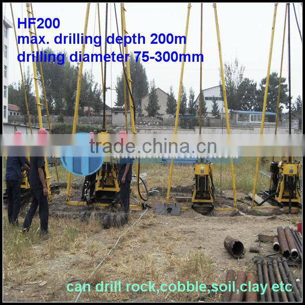 200m drill depth, hydraulic trailer type HF200 auger drilling equipment