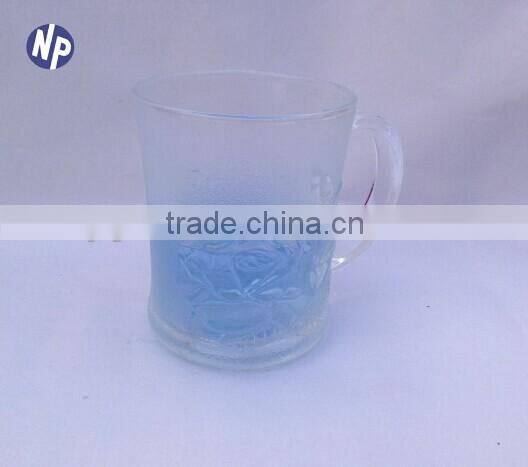 10oz frosted glass beer mug with handle