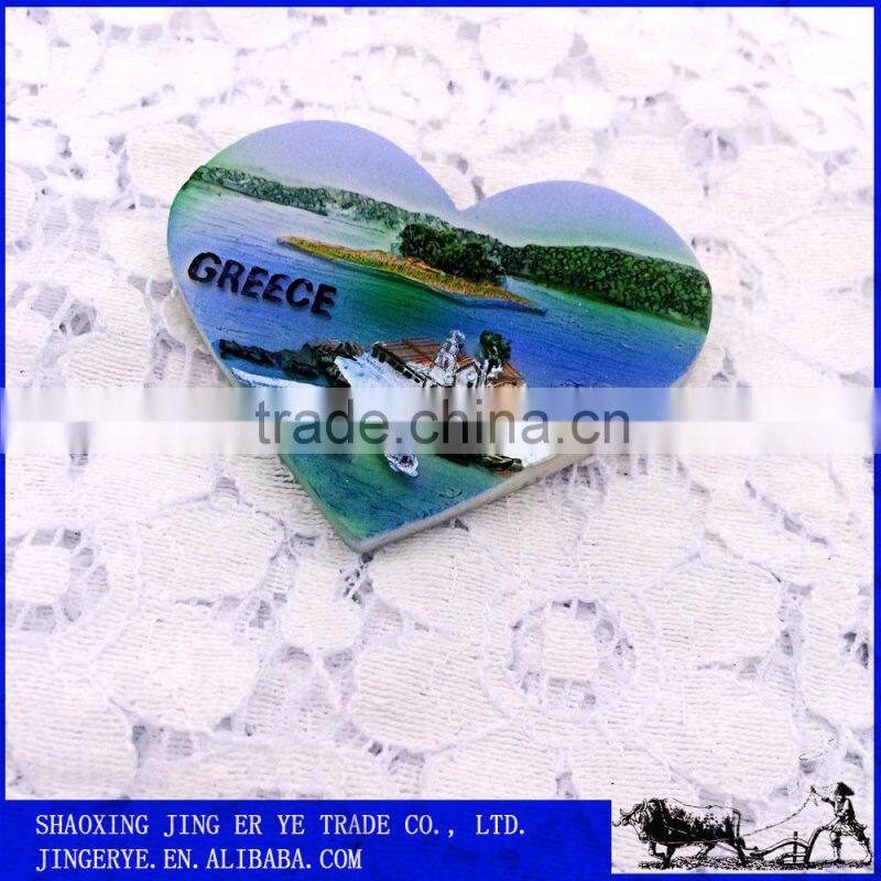 Realistic Custom Tourist Souvenir 3D Resin Fridge Magnets Heart Shape