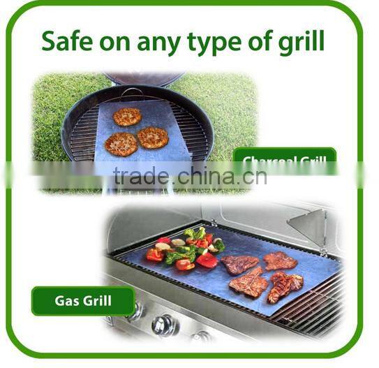 Lifetime Guarantee - Set Of 2 Heavy Duty, Non-Stick Grilling Mats - 16 x 13 Inch - Use on Gas, Charcoal, Electric BBQ Grills