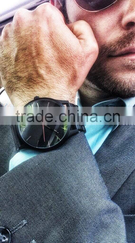 Luxury Fashion Design Black Stainless Steel Case Men Watch With Custom Logo