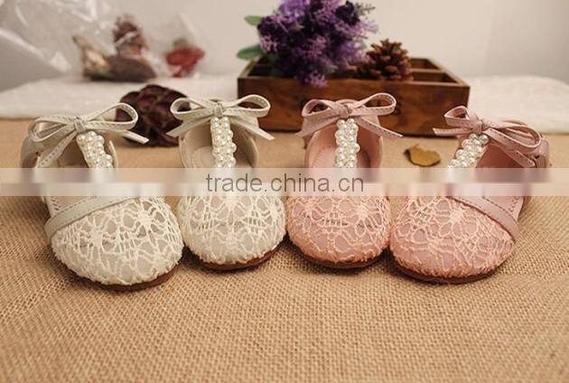 Casual Bowknot Pearl Kids Shoes For Girls