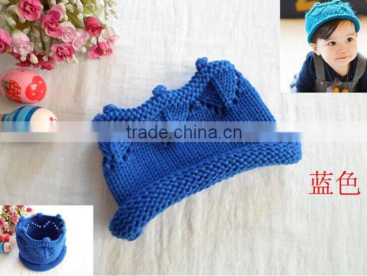 Fashion Cute Baby Kids Acrylic Handmade Hat Crochet Princess Crown Headband