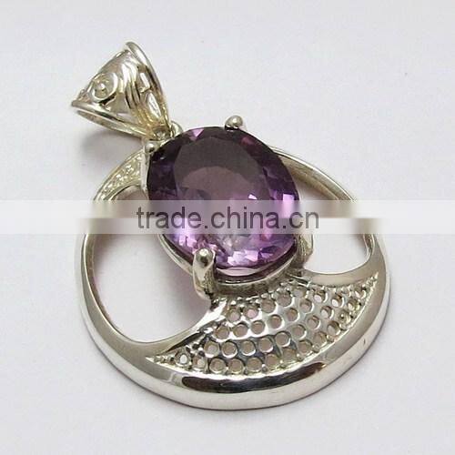 Prong Setting Smoky Quartz & CZ Silver Jewelry, Handmade Silver Jewelry, Wholesale Silver Jewelry