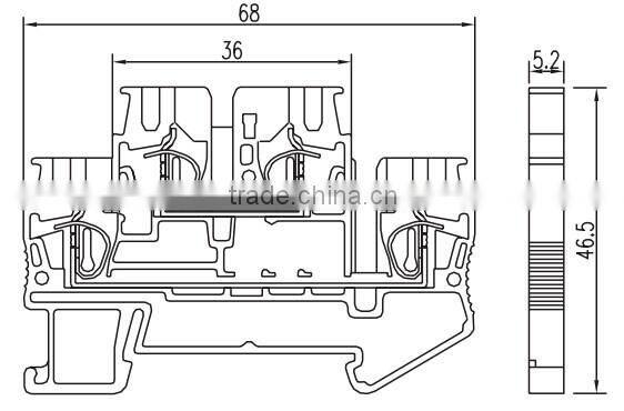 din rail cage spring double deck terminal connector