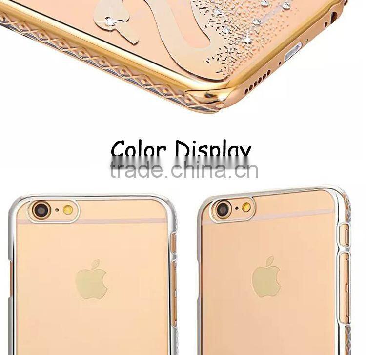 Novelties 2016 Mobiles Accessories Transparent Plastic Case Diamond Cases For iPhone 6 Phone Unlocked Original G4 Mobile Case