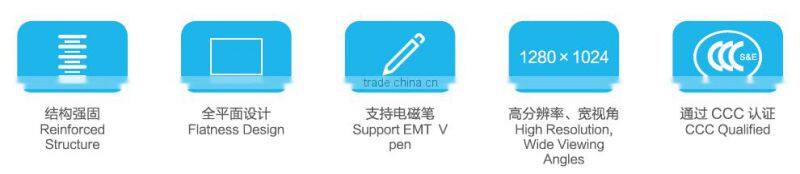 17 inch flatness design interactive display with wide viewing angles