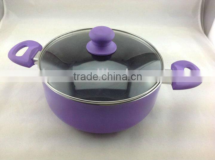 Aluminum Preesed sky blue Pots non-stick ceramic coating stock pot Noodle soup pot