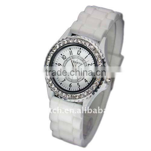 Fashion crystal diamond silicone Watch promotion gift
