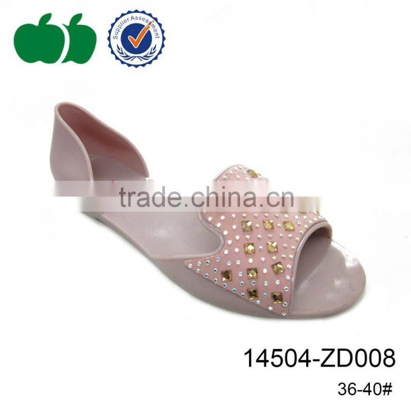 New design ladies pvc sandals plastic jelly shoes for women