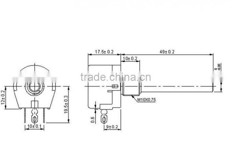 Wx118 1w single-turn wirewound 50k rotary potentiometer