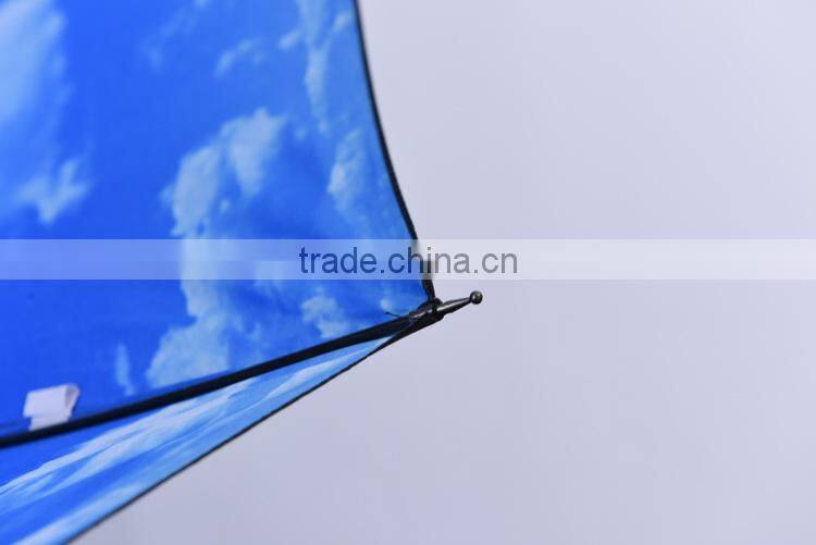 High quality multi-color straight umbrella for customized gift and black coating inside full priting
