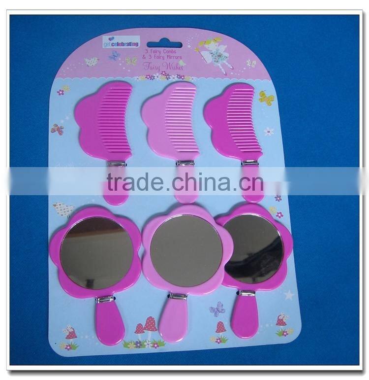 Fairy mirror brush comb set for children