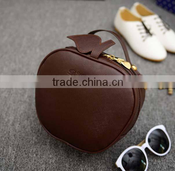 Manual simple design ladies apple pattern pu shoulder bag