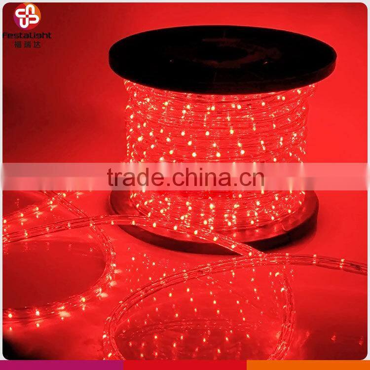sichuan festalight round water proof 3/8 inch plastic white flat led rope light flexible led strip light 220v with ce rohs ul