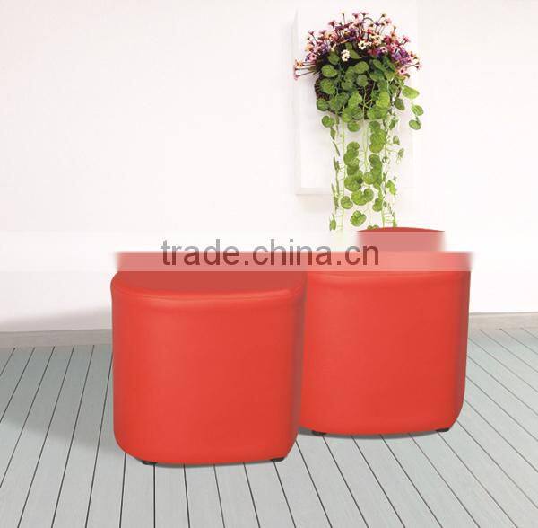 Faux leather round ottoman for home living room under mail order