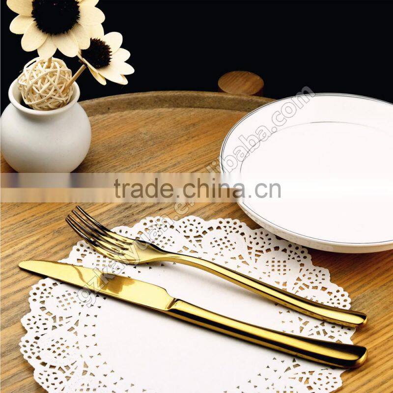 golden flatware ,golden fork ,stainless steel cutlery