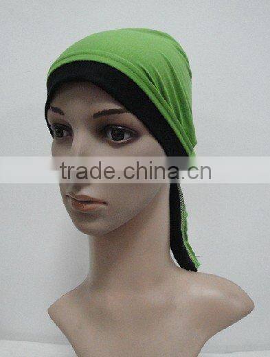 C025 new style cotton underscarf with tie at back,muslim scarf hats
