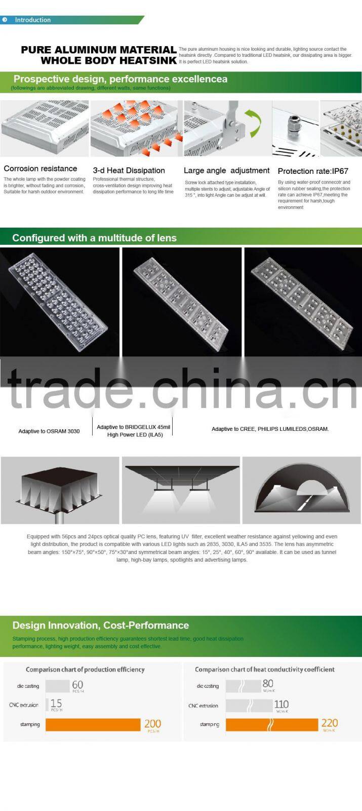 Adjustable Bracket CE Rohs Meanwell Driver 100-140lm/W Different Beam Angle Modular Design 40W Outdoor LED Tunnel Lamp