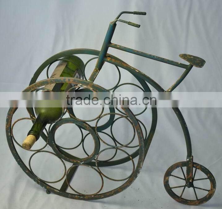 Industrial wrought iron wine bottle rack