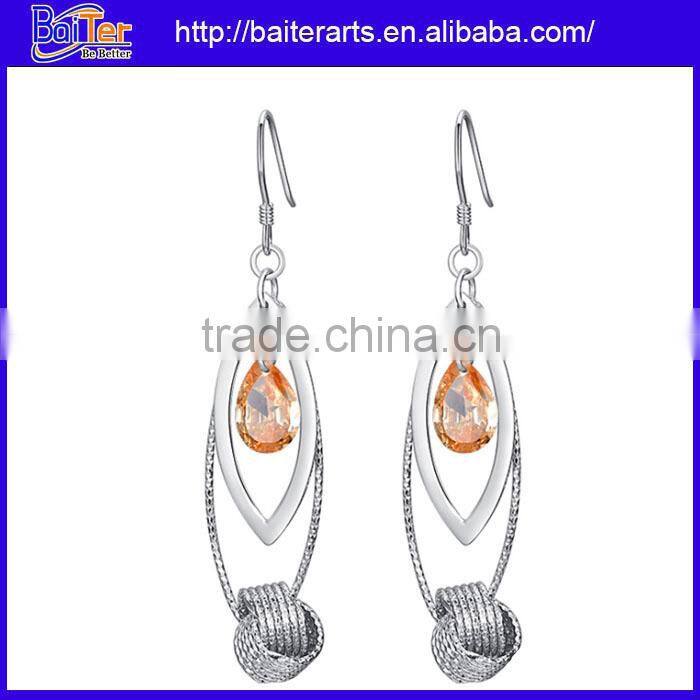 China Jewelry 925 Sterling Silver Freshwater Rice Shape Wedding Earrings Pearl