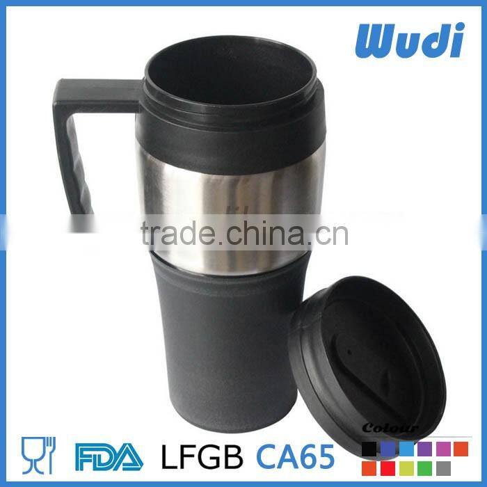 16OZ tumbler stainless steel with handle and screw lid CM017