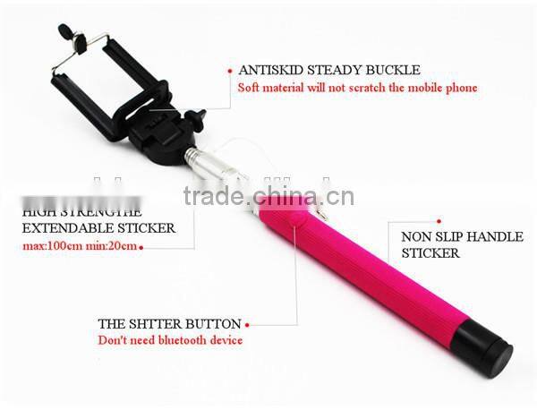 Moblie Phone Camera Selfie Stick Extendable Hand Held Monopod