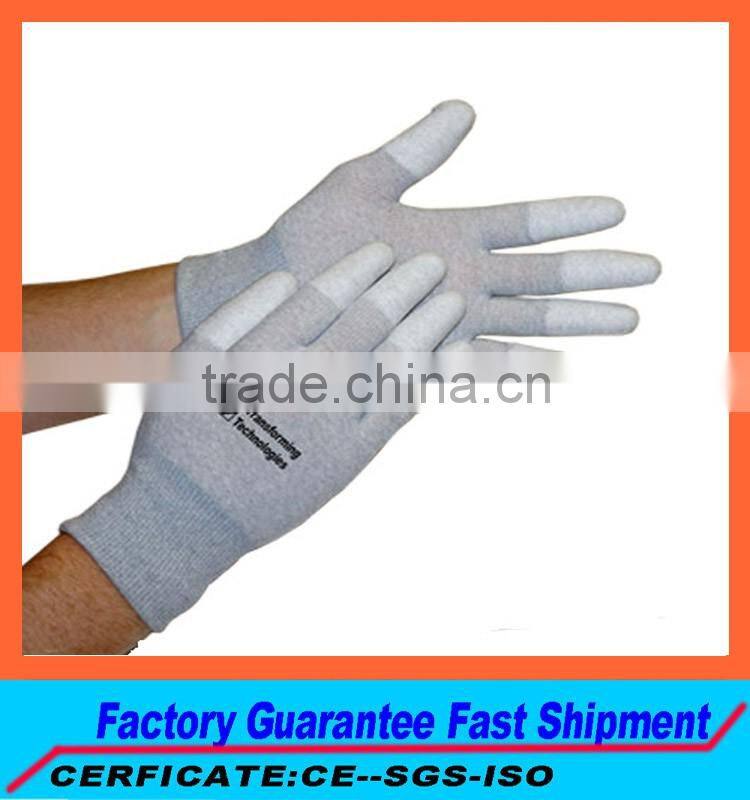 PU resin Assembly line esd glove Cell phone repair esd glove Light part handling esd pu palm coated work glove for sale