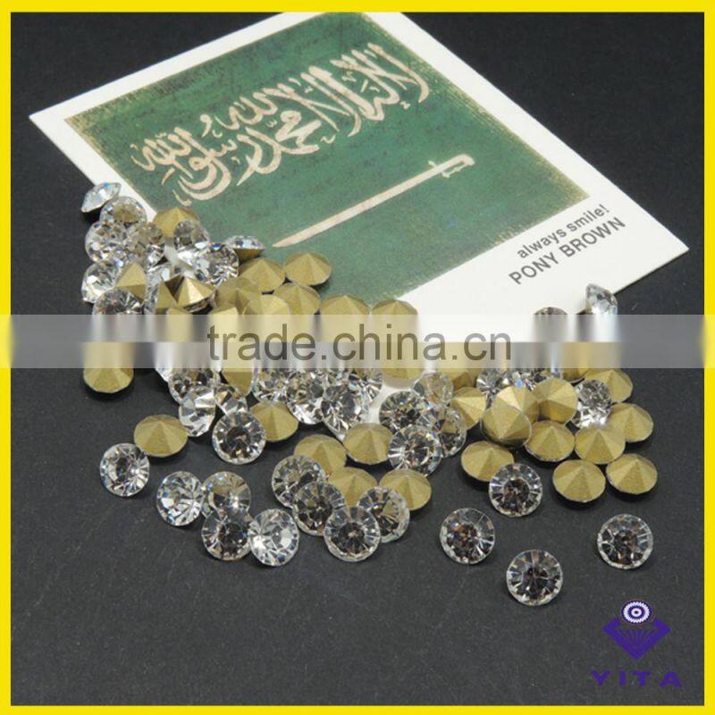 china SS24 white glass chatons gem stone for rhinestone t shirt