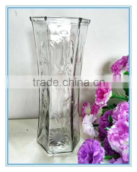 2016 Fulaishan Hot sale machine made clear glass vase for home decoration