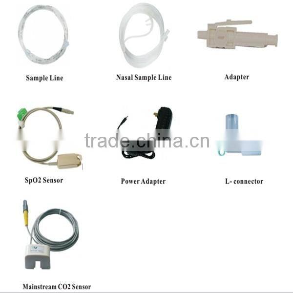 2016 Newest and Cheapest Handhold ETCO2&SPO2 Monitor with Large screen for first-aid MSLMP05A