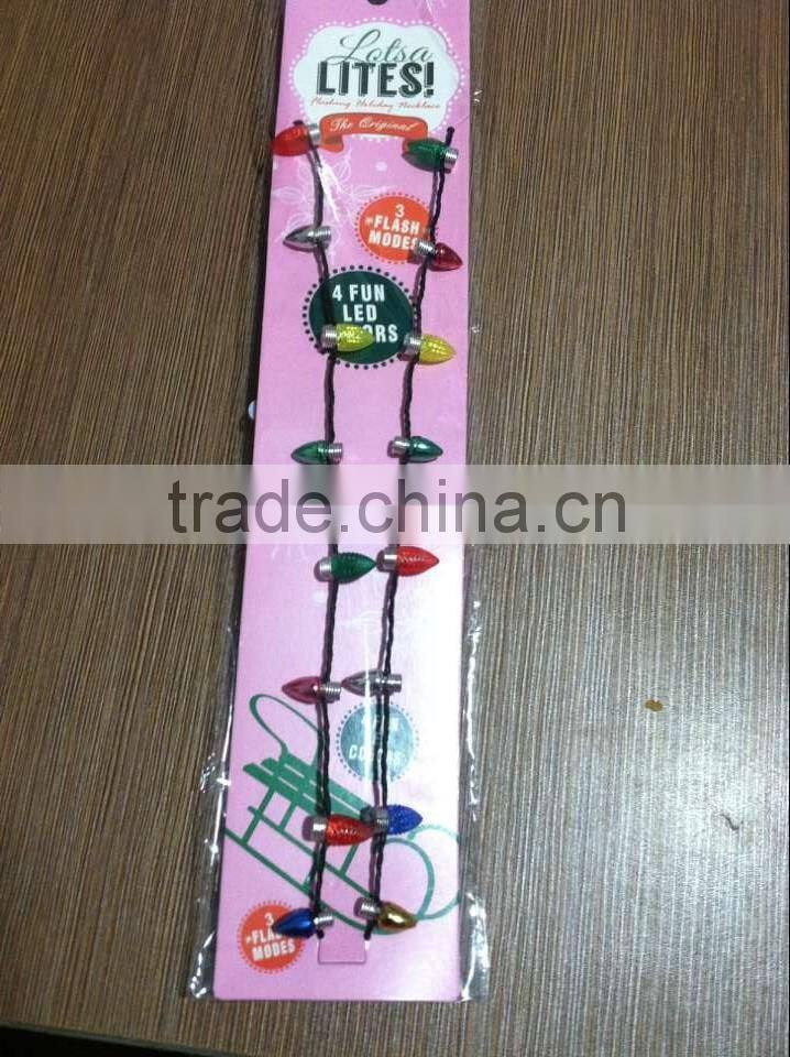 Christmas Bulbs LED Light Up Necklace Holiday Adult Child Costume Accessory
