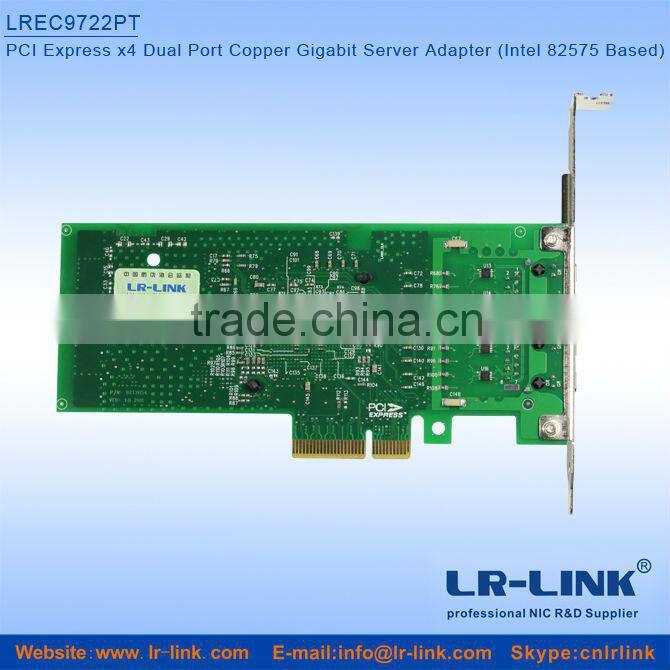 LR-LINK LREC9722PT Intel 82575 PCI-Ex4 10/100/1000Mbps Dual Port Server network Adapter NIC