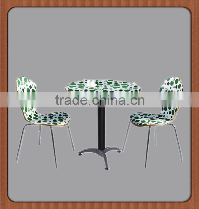 Dining table set with bentwood stainless dining chair