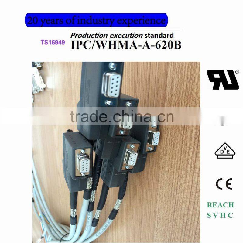 14 PCS D - SUB9 -m connector molding wiring harness (solder +molding+assembly)customization,