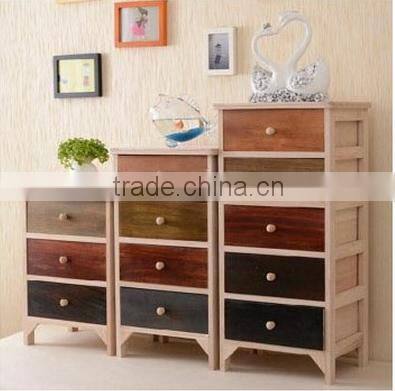 Chinese Modern Cheap Nightstands Bedside Table with Wicker Drawers