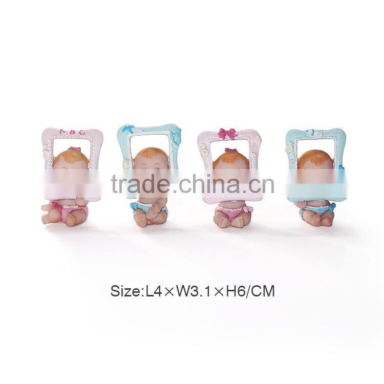 Baby Polyresin Sculpture With Chair Shoes Horse Photo Frame Leaf Holding Baby Figurine Resin Cute Baby Statue