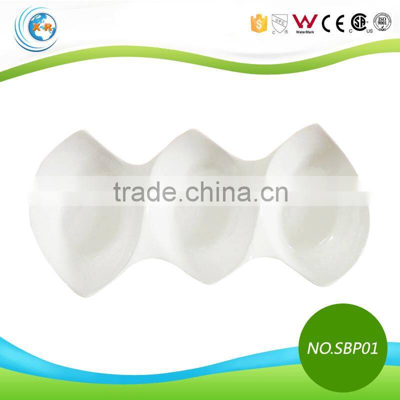 TC-SBP01 Ceramic Dipping Dish Divided Sauce Dish