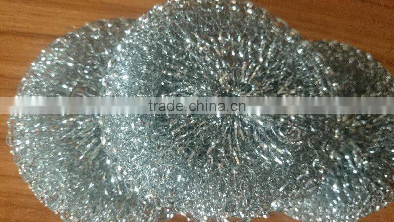 kitchen cleaning 4pcs in net bag packing Galvanized wire knitting mesh scrubber
