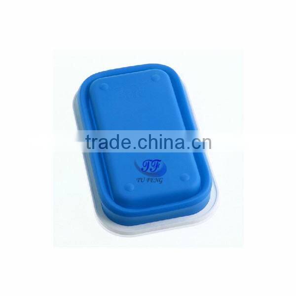3 compartments silicone lunch box for school children