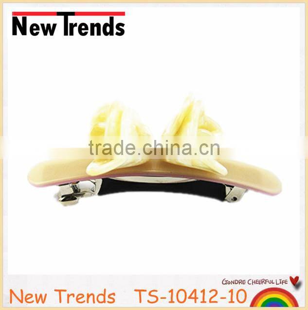 Multi color cellulose acetate flower spring hair clips for young girls