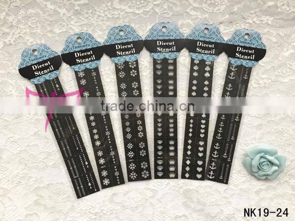 Arrows in mess nail art template cartoon hollow out nail art sticker nail art stencil factory