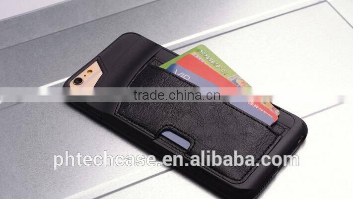 for iphone 6 credit card case TPU + PU leather Back Phone Case cover new style