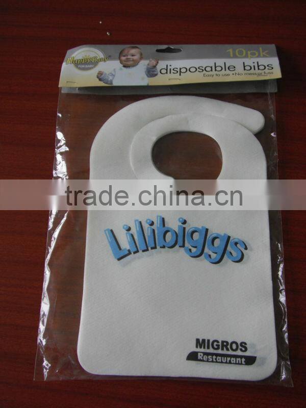 Disposable airlaid paper with PE film waterproof baby bib