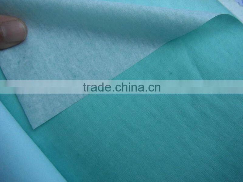 Waterproof paper wiht PE film bed sheet for hospital
